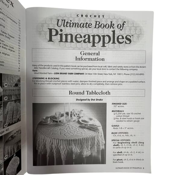 ANNIES ATTIC Crochet Ultimate Book of Pineapples Pattern Book 35 Designs Vintage - Picture 4 of 6